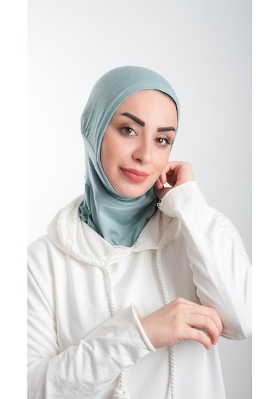 Hürrem Bone Çağla Yeşili Pratik Hazır Geçmeli Tesettür Bone Sandy Kumaş Spor