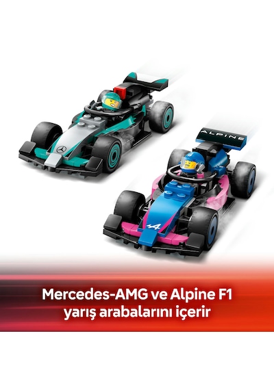 LEGO® City F1® Garajı ve Mercedes-AMG ve Alpine Arabaları 60444 -7 Yaş ve Üzeri Çocuklar için Yarış Arabası İçeren Oyuncak Yapım Seti(678P)
