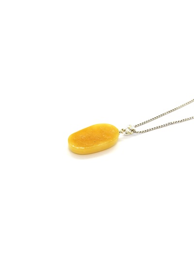 Ambergold Kehribar Gümüş Kolye Ucu Damla Kehribardan Kly0555