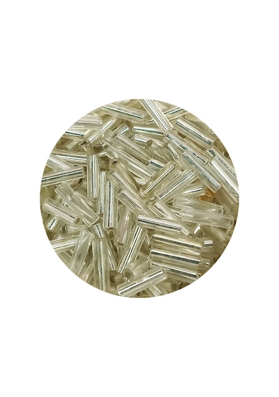 Uzun Boru Kesme Boncuk Çap 2mm Uzunluk 10 Mm - 20 Gram - Gümüş - Bnc232
