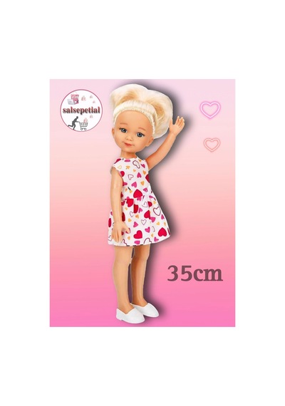 Büyük Boy Et Bebek 35cm Mina Kalpli Elbiseli Bebek Gerçekçi Mina Model Bebek 35cm