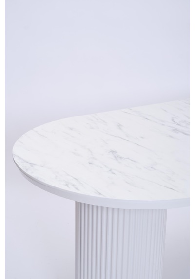 Bohem Boyalı Highgloss Mdf Yemek Masası 90 170 Beyaz Mermer Bohem Boyalı Highgloss Mdf Yemek Masası 90 170 Beyaz Mermer