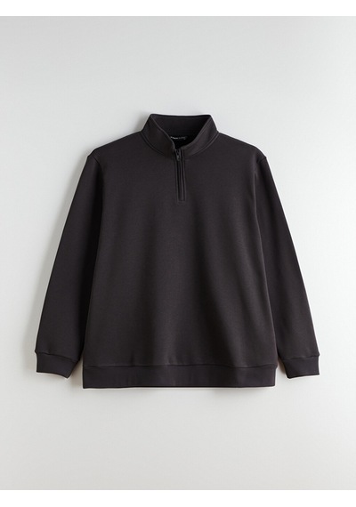 Lcwaıkıkı Classic Antrasit Büyük Beden Dik Yaka Erkek Sweatshirt