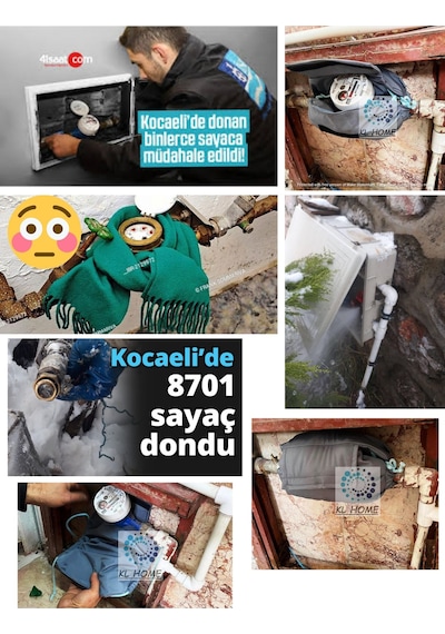 Ev Su Saati Sayaca Kar Kış - Don (Donmaya) Karşı Koruma Isı Ceket