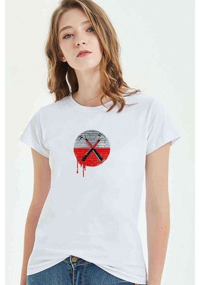 Pink Floyd The Wall Hammer 2018 Baskılı Beyaz Kadın Tshirt