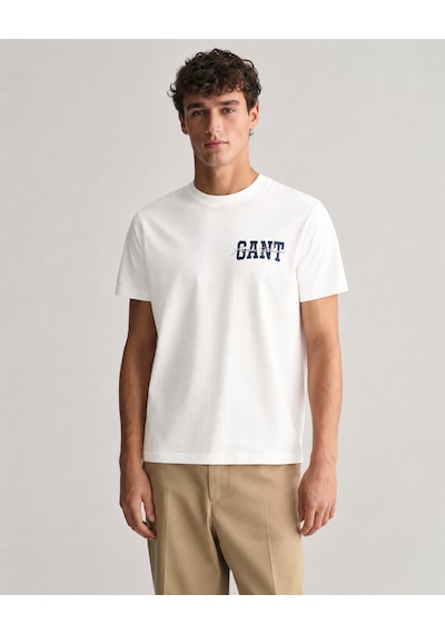 Gant Saf Pamuk Regular Fit Bisiklet Yaka Erkek Tişört 433.l Beyaz