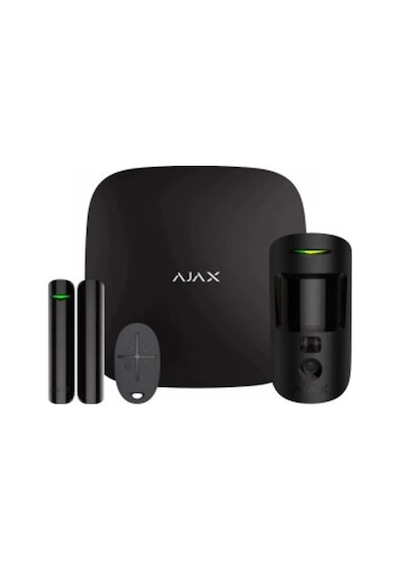 Ajax Hubkit/ Starterkit, Kablosuz, Alarm Kiti, Siyah Ajax Hubkit/ Starterkit, Kablosuz, Alarm Kiti, Siyah