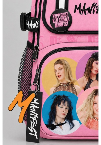 X Dekomus Lisanslı Manifest Toz Pembe Collection Okul Çantası Altın