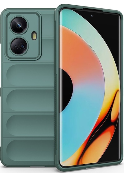 Realme 10 Pro 5g Kılıf Elde Tutma Kolaylıkla Kaydırmaz Kenar Line Dizayn Optietnik Kapak Koyu Yeşil