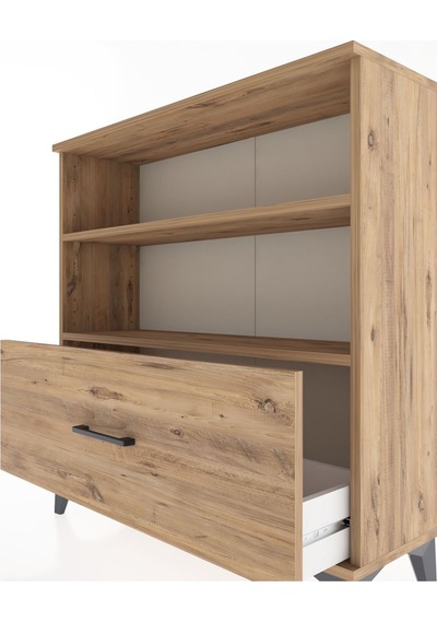 Arges Şifonyer 2 Raflı Tek Çekmeceli 88x30x96 Çam-çam Çam