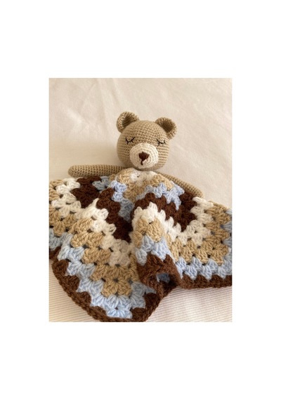 El Örgüsü Amigurumi Sevimli Bebek Uyku Arkadaşı Kahverengi Kahverengi