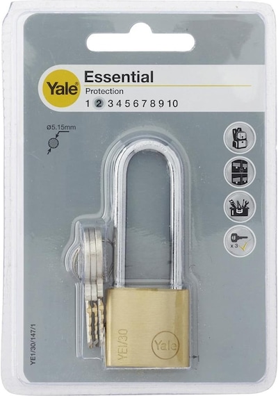 Yale Essential 50 Mm Prinç Uzun Halka Asma Kilit Buzdolabı Kilidi