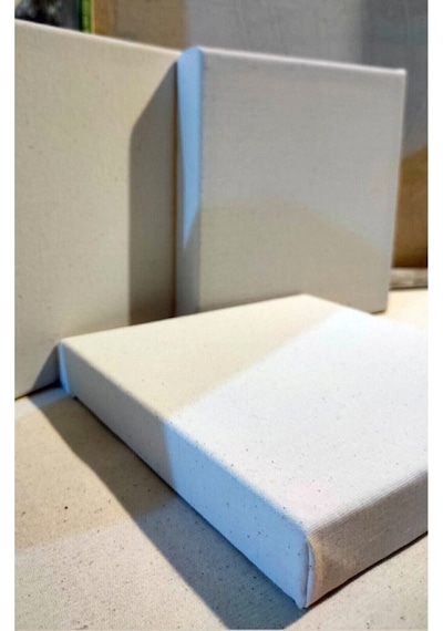 20x20cm 5'li Kare Set Arkadan Zımbalı Yüksek Kaliteli Astarlı Hazır Tuval Boş Kanvas Tablo
