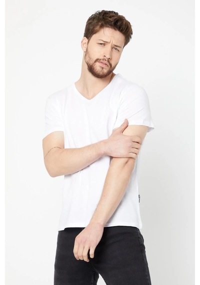 Comeor Erkek Çok Renkli T- Shirt Regular Fit Rahat Kesim V Yaka 5 Haki