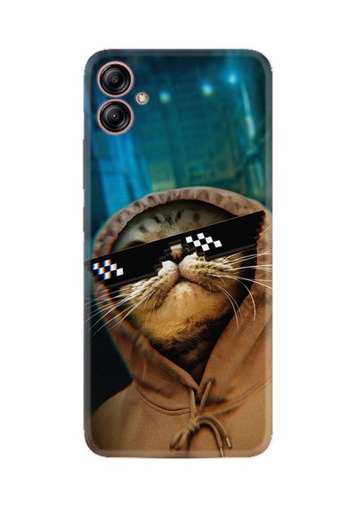 Samsung Samsung Galaxy Uyumlu A04e Kılıf Resimli Desenli Silikon Platinium Series Troll Cat 1897