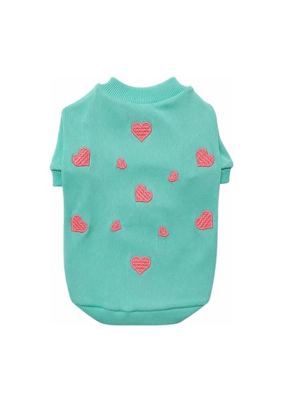Gedyco Green Love Red Hearts Küçük Irk Köpek Sweatshirtü-21554