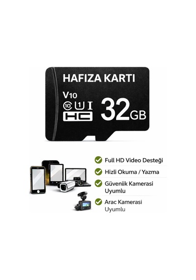 32gb Hafıza Kartı Araç Ve Güvenlik Kamerası Video Kayıt Class 10 100mb/s Micro Sd Kart