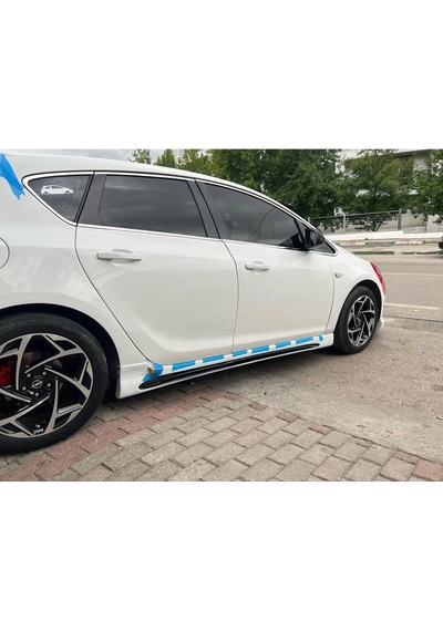 Opel Astra J Hb Kanallı Yan Marşpiyel Seti Plastik 2 Adet Mat Siyah 2009-2015 Karlık+ek+bodykit
