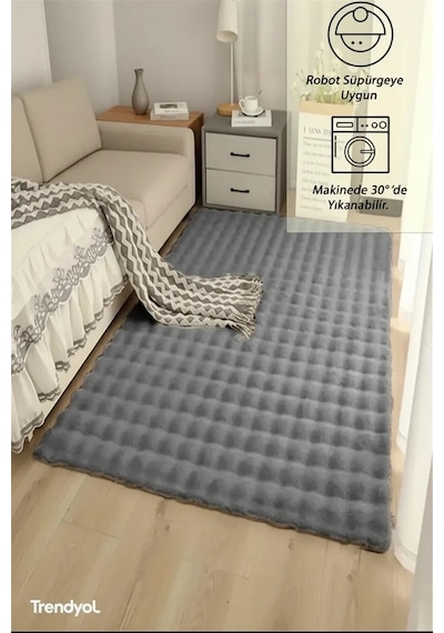 Yolluk Koyu Gri Gri Kaymaz Taban Peluş Bubble