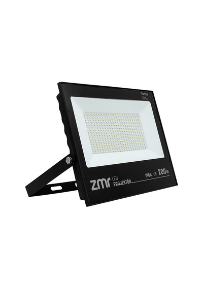 Zmr 200 Watt - 220 Volt Beyaz 6500k Ip66 150 Işık Açısı Siyah Slim Kasa Led Projektör-37096