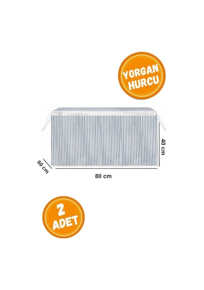 2 Adet Mega Boy Gri Yorgan Hurcu- 80 60 40 Cm Pamuklu Gri Diğer