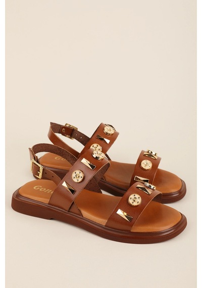 Gondol Hakiki Deri Vaketa Tarzı Günlük Sandalet Crm.252 Taba