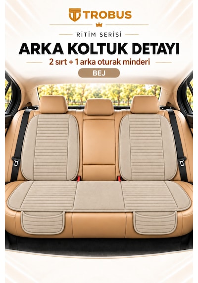 Trobus Ritim Audi A3 2016-2020 Baby Face 7'li Koltuk Minderi Bej