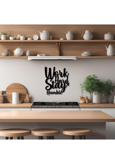Dekoratif Metal Sanatı Workd Hard Metal Duvar Tablosu İmza