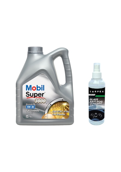 Mobil Super 3000 X1 Formula FE 5W-30 Motor Yağı 4 L + Carpex Cam Buğu Önleyici