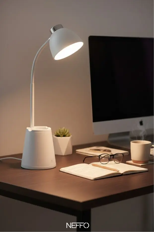 Şarjlı Dokunmatik Led Çalışma Okuma Işığı Flexible Masa Lambası 3 Kademeli Beyaz