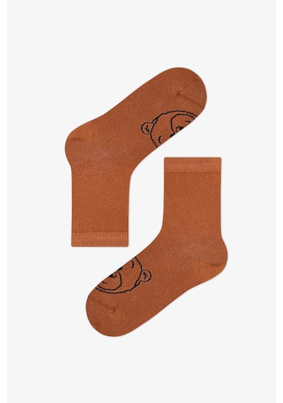 Penti Erkek Çocuk Kahverengi Brownie Bears Ayı Desenli Pamuklu 4 Çift Soket Çorap Brown