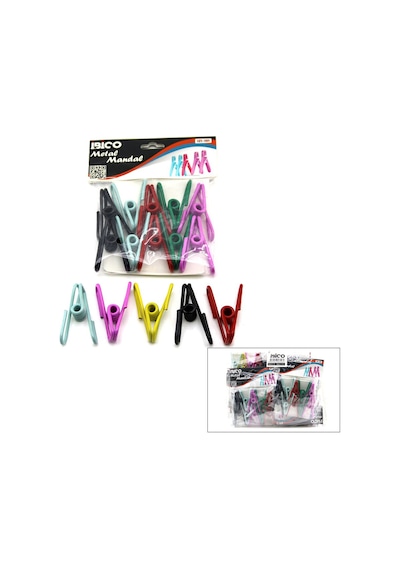 İbico İ21-101 Renkli Metal Mandal - 10'lu Paket- 12'li Paket