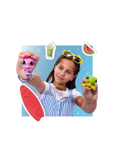 Littlest Pet Shop Beach Bites Pet Pair Seri 4 Kaplumbağa Denizatı Figür Seti Aksesuarlı Mini Lps 4+