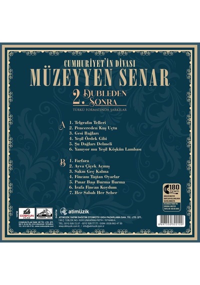 Müzeyyen Senar - 2. Dubleden Sonra Plak 8697550322120