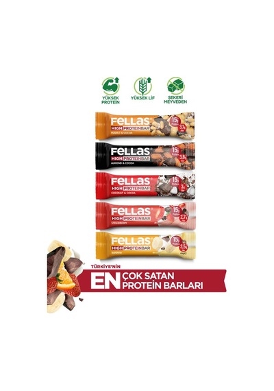 Fellas Yüksek Protein Bar Deneme Paketi X 5 Adet 4'li Paket
