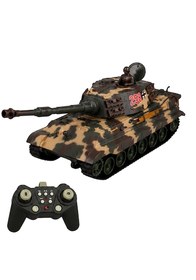 Oyuncak Uzaktan Kumandalı Tank Leopard Model Alman Tankı Sesli Led Işıklı Müzikli Ses Ve Atış Efektli Şarjlı Göndesi 360 Dönen Rc Tank 1:20 Ölçek 38 Cm Kahverengi