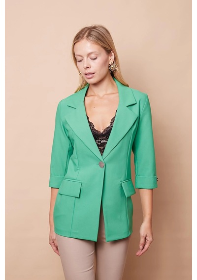 Metal Düğme Detaylı Cep Kapaklı Truvakar Kol Likralı Kumaş Blazer Spor Uzun Ceket-benetton Yeşili B.yeşili Metal Düğme Detaylı Cep Kapaklı Truvakar Kol Likralı Kumaş Blazer Spor Uzun Ceket-benetton Yeşili B.yeşili