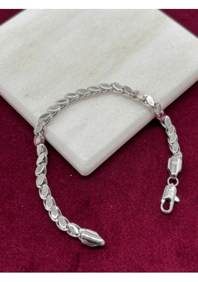 Yaprak Şekilli Parlak Silver Bileklik Gold