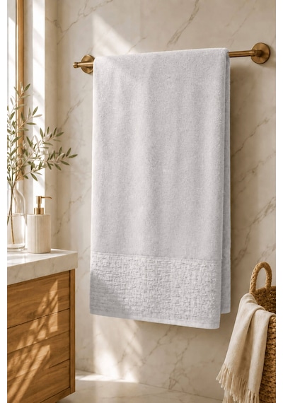 Banyo Havlusu %100 Pamuk 90x150 Cm Linea Collection 650 Gr Açık Gri
