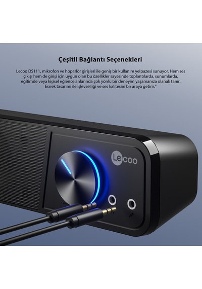Lecoo DS111 Kablolu (USB + 3.5mm Jack Girişli) 6W Soundbar Hoparlör