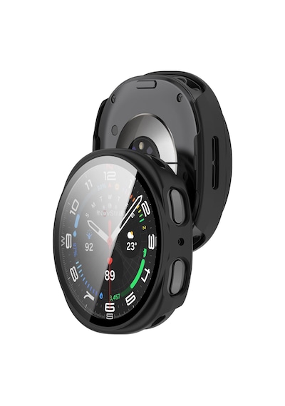Novstrap Samsung Galaxy Uyumlu Apple Watch Uyumlu 8 44mm İle  Sert Pc Kasa Ve Cam Ekran Koruyucu 360 Tam Koruma