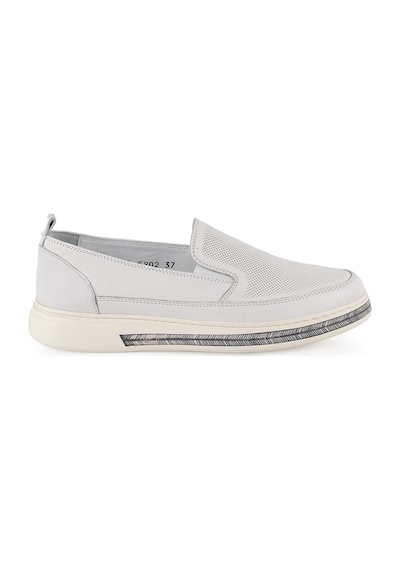 Libero Lz5902 Kadın Hakiki Deri Slip-on Ayakkabı - Eva Tabanlı Günlük Konfor Modeli Beyaz