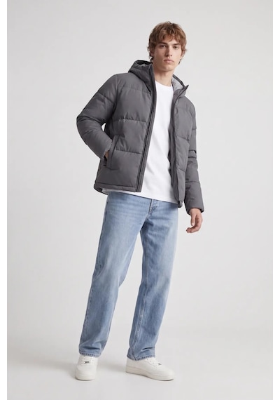 Jack & Jones Erkek Jjgalaxy Kapüşonlu Şişme Mont 12303930 Asfalt