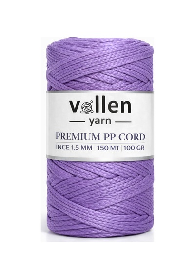 600m Polyester Makrome Ipi, Supla Ipi, Çanta Ipi, Bileklik Ipi,makrame,mor 1.5mm-400gr