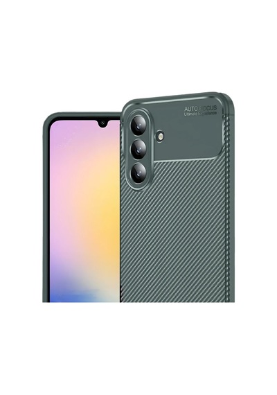 Samsung Galaxy S25 Fe Auto Focus Karbon Kapak - Koyu Yeşil