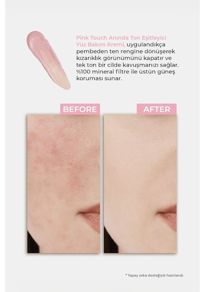 Sinoz Pink Touch Yüksek Koruyucu Ton Eşitleyici Pembe Yüz Güneş Kremi SPF50+ 50 ML