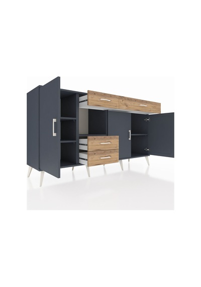 Hyperion Konsol 4 Raflı 4 Çekmeceli 3 Kapaklı 176x44x99 Antrasit-antrasit/çam Antrasit - Antrasit Hyperion Konsol 4 Raflı 4 Çekmeceli 3 Kapaklı 176x44x99 Antrasit-antrasit/çam Antrasit - Antrasit