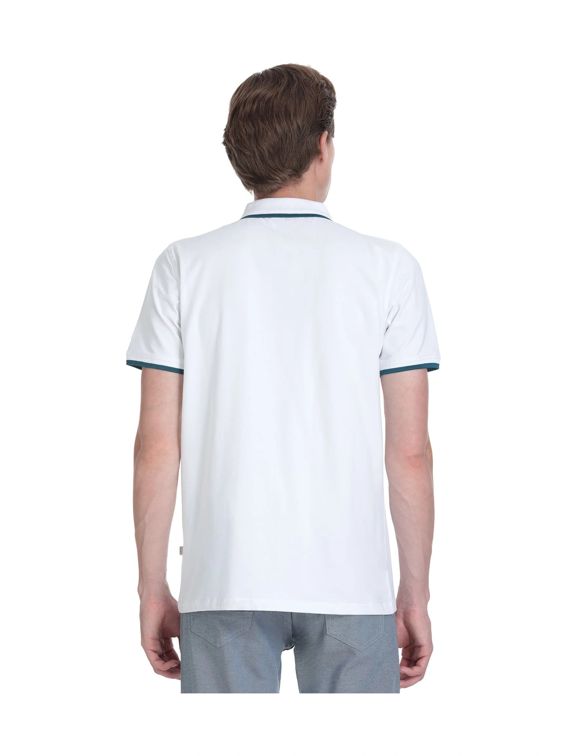 Hatemoğlu Beyaz Regular Fit Polo Yaka Pamuklu Rayon Tişört 36100 350501