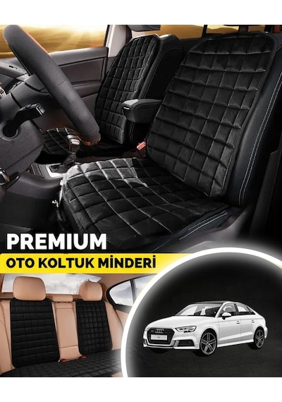 Audi A3 Koltuk Minder Ortopedik Cepli Araç Ve Kılıf Seti Tam Uyumlu,siyah Renk,konforlu Tasarım