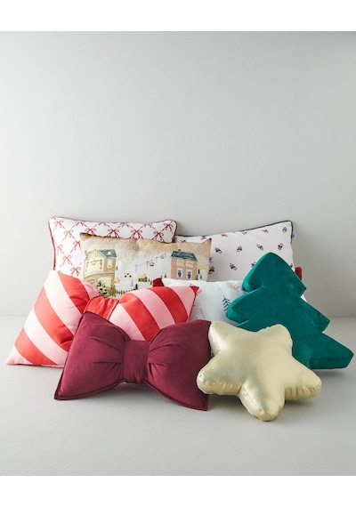 English Home Fiyonklu Dekoratif Kırlent Bordo Bordo